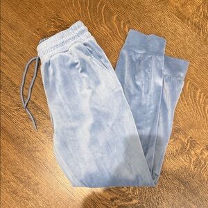 Blue Velour Jogger Pants